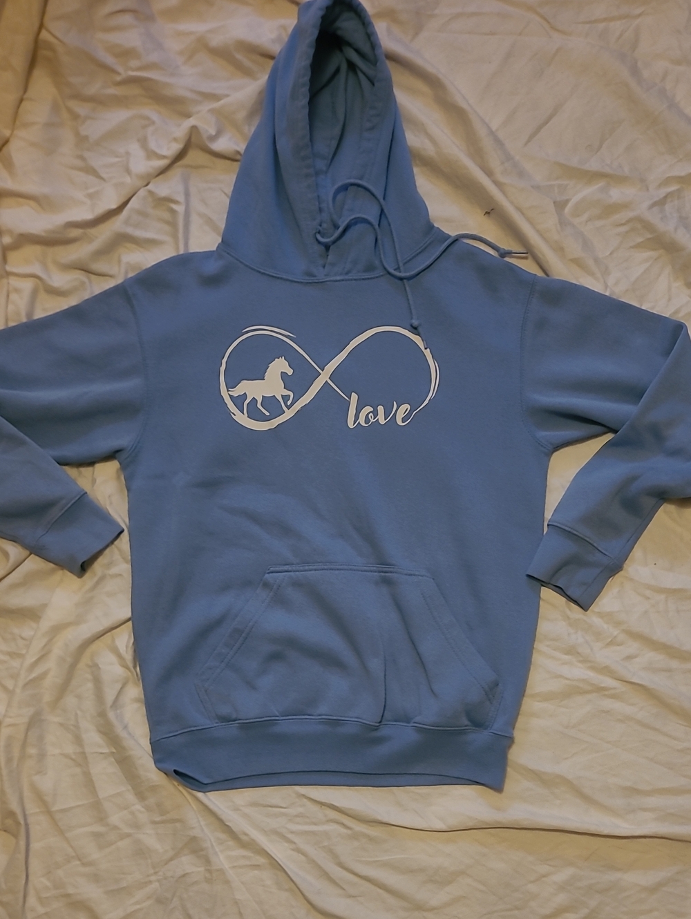 Blue Infinity Horse Love Hoodie - Womans Sweatshirt